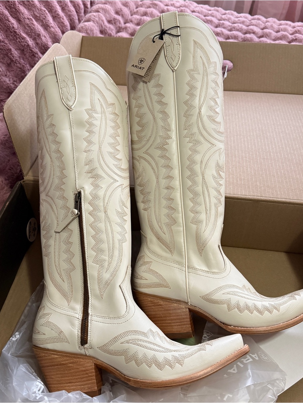 NWT Ariat Casanova X toe Blanco Ivory Cream Western Boots| Blanco Size 10 - Picture 16 of 16